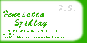 henrietta sziklay business card